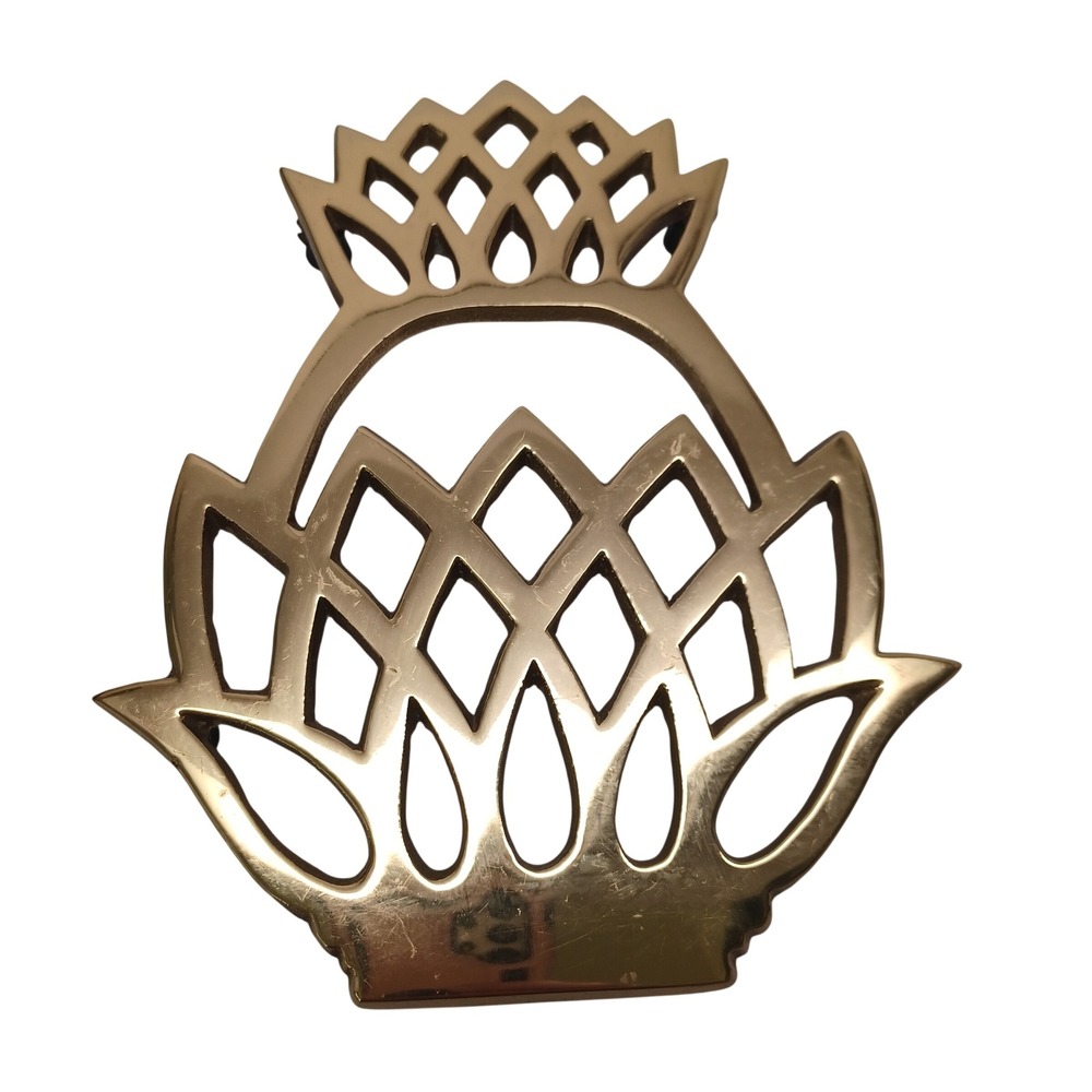 Virginia Metalcrafters Brass‎ Pineapple Trivet 1976 Vintage 10-46 Hospitality